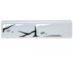 Tile 1 x 4 with Bricks and Large Cracks Pattern (Sticker) - Set 9473