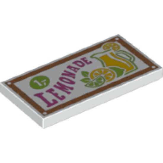 Tile 2 x 4 with 'LEMONADE' Pattern