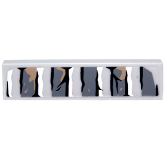 Tile 1 x 4 with Bricks and Cracks Pattern Type 2 (Sticker) - Set 9473