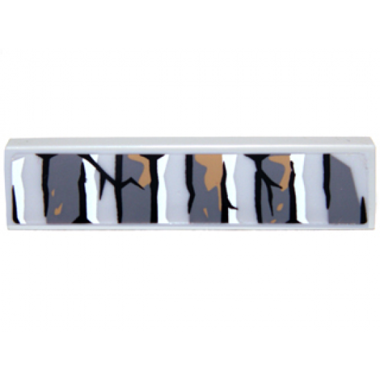 Tile 1 x 4 with Bricks and Cracks Pattern Type 3 (Sticker) - Set 9473