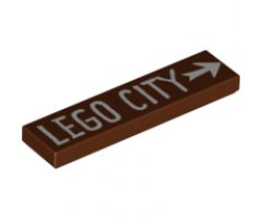 Tile 1 x 4 with White 'LEGO CITY' and Arrow Pattern