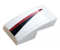 Slope, Curved 2 x 1 with Red and Black Stripe Pattern Model Left Side (Sticker) - Set 76896