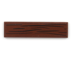 Tile 1 x 4 with Wood Grain Pattern (Sticker) - Set 70655