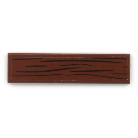 Tile 1 x 4 with Wood Grain Pattern (Sticker) - Set 70655