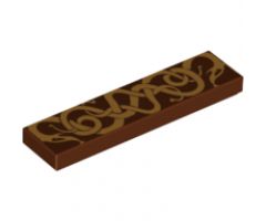 Tile 1 x 4 with Viking Snakes Pattern
