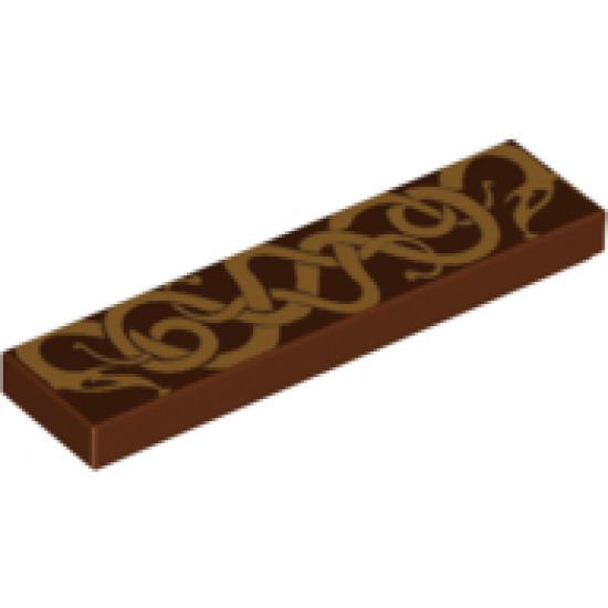 Tile 1 x 4 with Viking Snakes Pattern