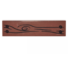Tile 1 x 4 with Wood Grain and 4 Nails Pattern (Sticker) - Set 4840