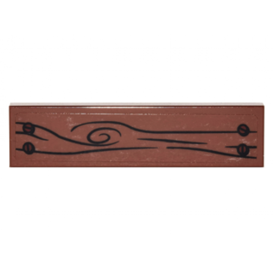 Tile 1 x 4 with Wood Grain and 4 Nails Pattern (Sticker) - Set 4840