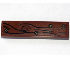 Tile 1 x 4 with Wood Grain and 4 Screws Pattern (Sticker) - Set 79010
