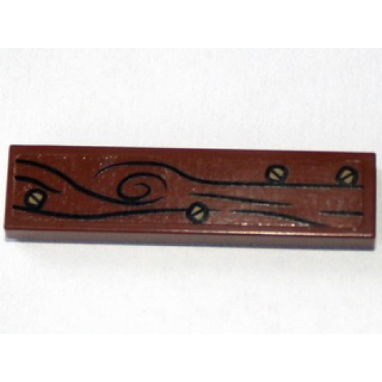 Tile 1 x 4 with Wood Grain and 4 Screws Pattern (Sticker) - Set 79010