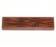 Tile 1 x 4 with Wood Grain on Transparent Background Pattern (Sticker) - Sets 79003 / 79013