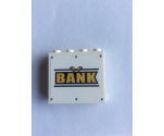 Panel 1 x 4 x 3 with Side Supports - Hollow Studs with 'BANK' Pattern (Sticker) - Set 60175