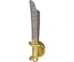 Minifigure, Weapon Sword, Cutlass Elaborate with Pearl Gold Handle