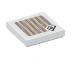 Tile 2 x 2 with Super Mario Scanner Code Bone Goomba Pattern (Sticker) - Sets 71386 / 71387 / 71423