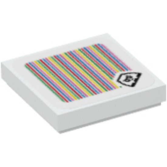 Tile 2 x 2 with Super Mario Scanner Code Bone Goomba Pattern (Sticker) - Sets 71386 / 71387 / 71423