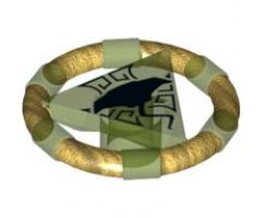 Ring with Center Triangle with Gold Bands and Manta Ray Pattern (Atlantis Treasure Key)