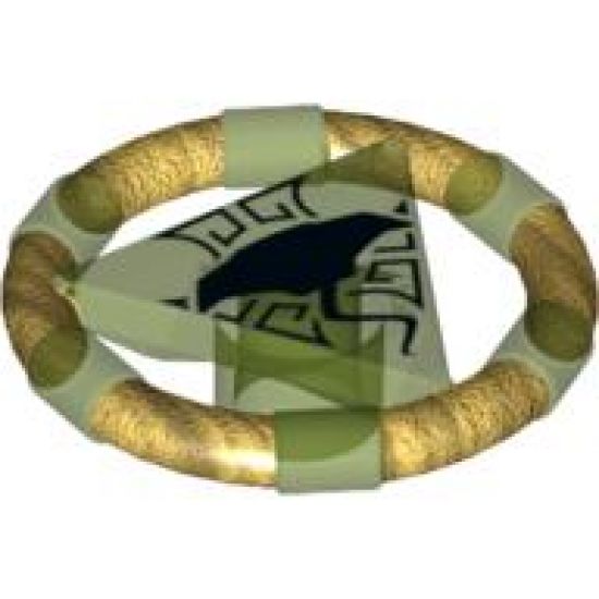 Ring with Center Triangle with Gold Bands and Manta Ray Pattern (Atlantis Treasure Key)
