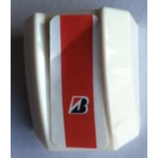 Slope, Curved 2 x 2 Lip with Red Stripe and Bridgestone Logo Pattern (Sticker) - Set 8155