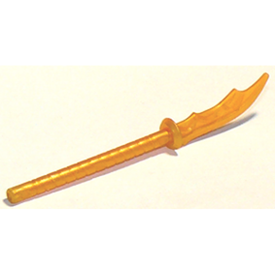 Minifigure, Weapon Naginata with Trans-Orange Blade End Pattern