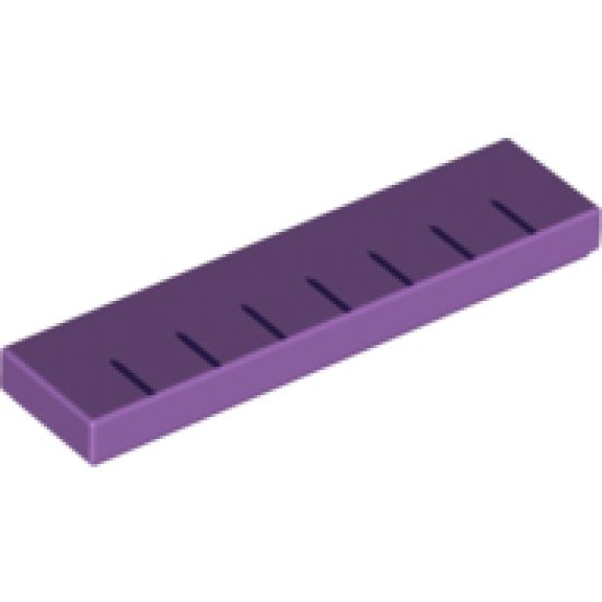 Tile 1 x 4 with 7 Dark Purple Lines with Pointed Ends Pattern (BrickHeadz Thanos Lower Face)