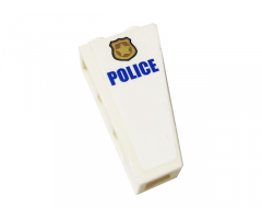 Slope, Inverted 75 2 x 1 x 3 with Blue 'POLICE' and Gold Police Badge Pattern Model Left Side (Sticker) - Set 60141