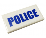 Tile 2 x 4 with Blue 'POLICE' Pattern (Sticker) - Set 60141