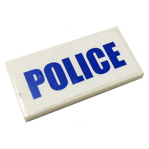 Tile 2 x 4 with Blue 'POLICE' Pattern (Sticker) - Set 60141