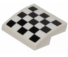 Slope, Curved 2 x 2 with Black and White Checkered Pattern (Sticker) - Set 31094