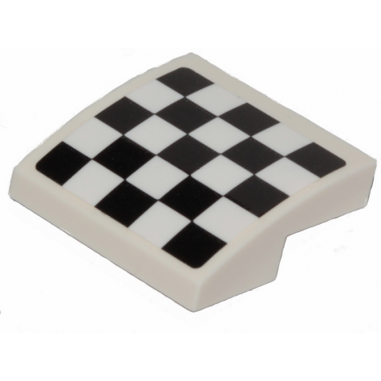 Slope, Curved 2 x 2 with Black and White Checkered Pattern (Sticker) - Set 31094