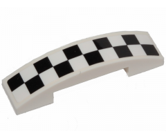 Slope, Curved 4 x 1 Double with Black and White Checkered Pattern (Sticker) - Set 31094