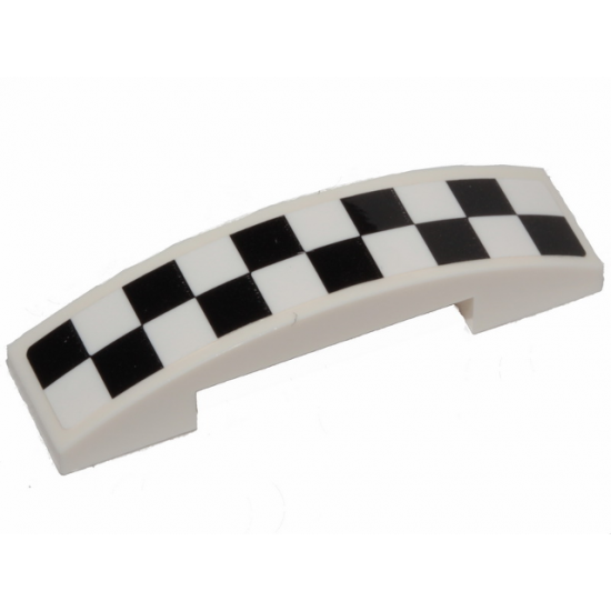 Slope, Curved 4 x 1 Double with Black and White Checkered Pattern (Sticker) - Set 31094