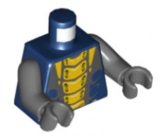 Torso Ninjago Snake with Yellow and Dark Bluish Gray Scales Pattern (Slithraa) / Dark Bluish Gray Arms / Dark Bluish Gray Hands