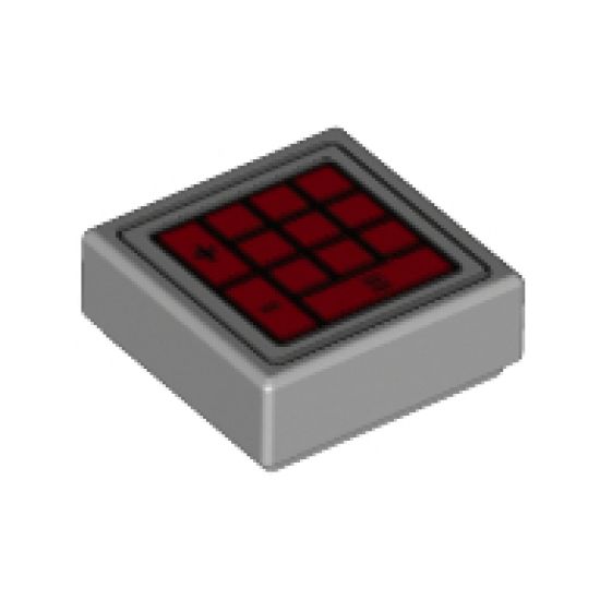 Tile 1 x 1 with Red Calculator Buttons Pattern