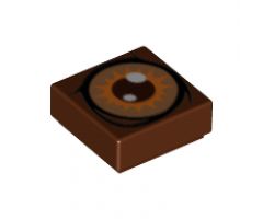 Tile 1 x 1 with Brown and Orange Eye Ent / Treebeard Pattern