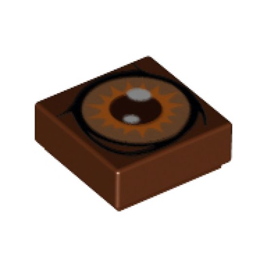 Tile 1 x 1 with Brown and Orange Eye Ent / Treebeard Pattern