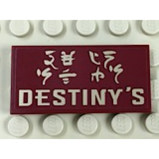 Tile 2 x 4 with 'DESTINY'S' (Ninjago Logogram) Pattern (Sticker) - Set 70618