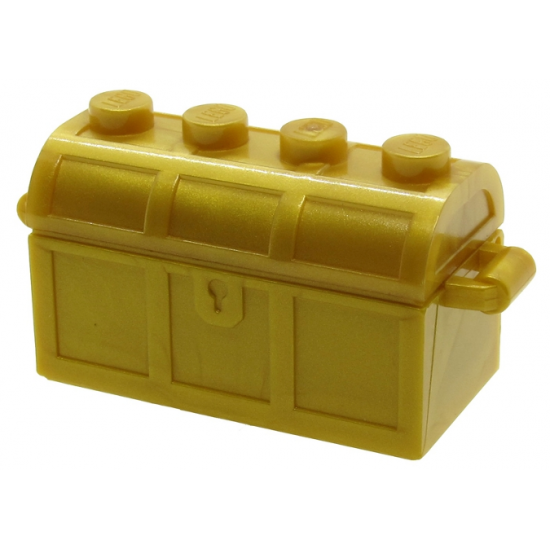 Container Treasure Chest Bottom - Slots in Back with Same Color Container, Treasure Chest Lid - Thick Hinge (4738a / 4739a)