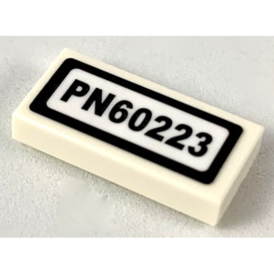 Tile 1 x 2 with 'PN60223' Pattern (Sticker) - Set 60223