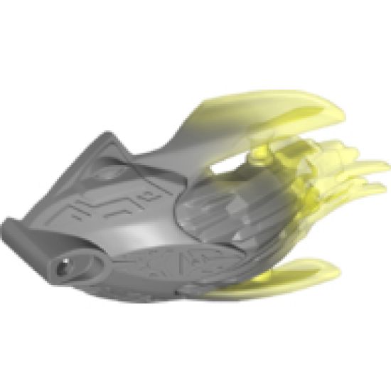 Bionicle Creature Head/Mask with Marbled Trans-Neon Green Pattern