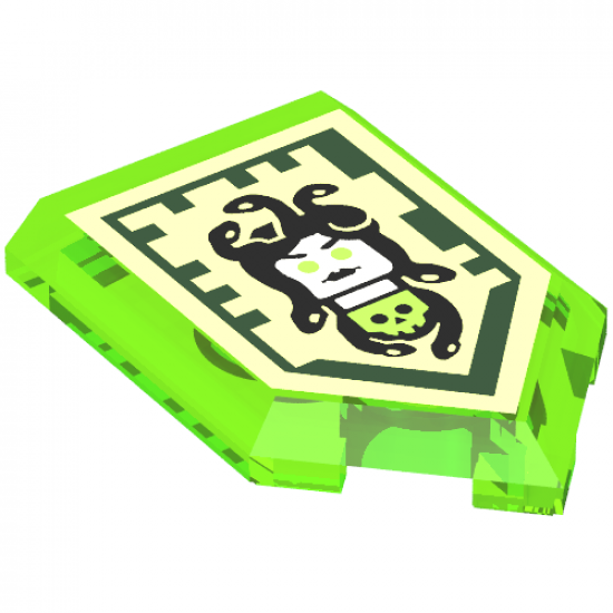 Tile, Modified 2 x 3 Pentagonal with Nexo Power Shield Pattern - Gaze of the Gorgon
