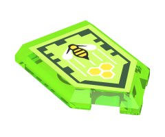 Tile, Modified 2 x 3 Pentagonal with Nexo Power Shield Pattern - Honey Bees
