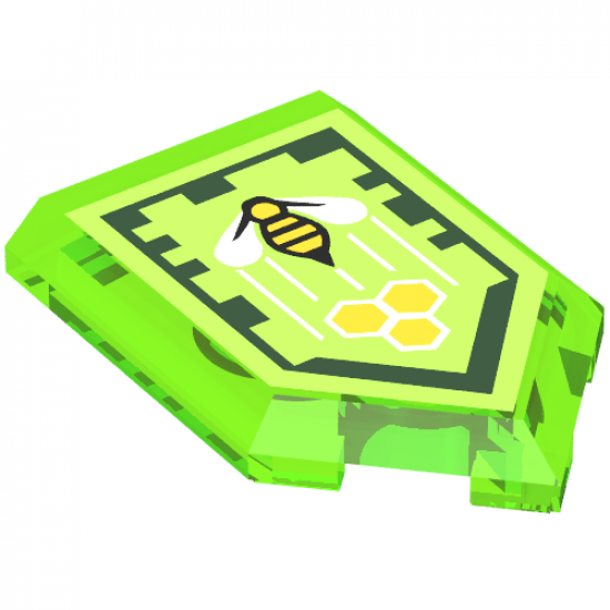 Tile, Modified 2 x 3 Pentagonal with Nexo Power Shield Pattern - Honey Bees