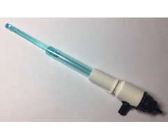 Minifigure, Utensil Cylinder with Trans-Light Blue Water Extension and Black Handle