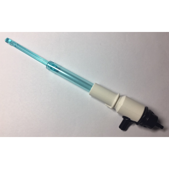 Minifigure, Utensil Cylinder with Trans-Light Blue Water Extension and Black Handle
