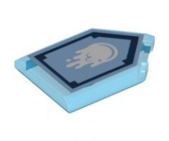 Tile, Modified 2 x 3 Pentagonal with Nexo Power Shield Pattern - Yeti Sneeze