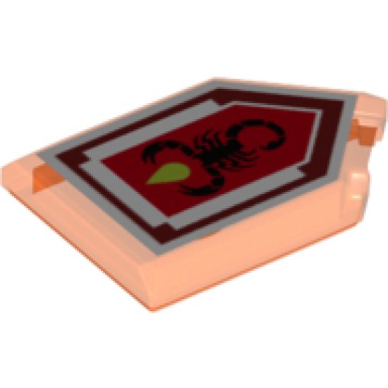 Tile, Modified 2 x 3 Pentagonal with Nexo Power Shield Pattern - Toxic Sting