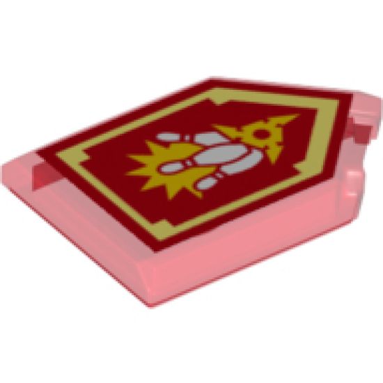 Tile, Modified 2 x 3 Pentagonal with Nexo Power Shield Pattern - Ninja Strike