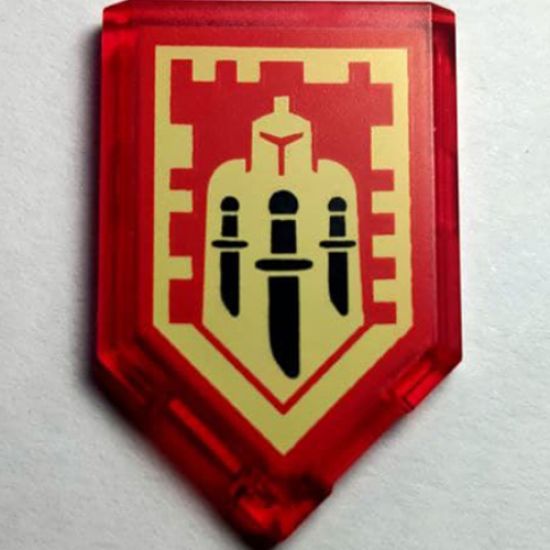 Tile, Modified 2 x 3 Pentagonal with Nexo Power Shield Pattern - Triple Backstab