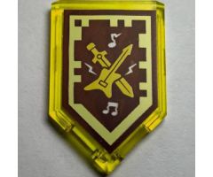 Tile, Modified 2 x 3 Pentagonal with Nexo Power Shield Pattern - Rock 'n' Roll