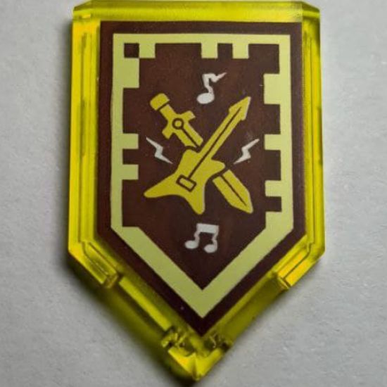 Tile, Modified 2 x 3 Pentagonal with Nexo Power Shield Pattern - Rock 'n' Roll